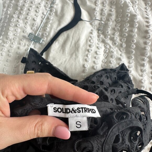 NWOT Solid & Striped Annika Midi Dress Black Eyelet Spaghetti Strap Size Small - Picture 4 of 9